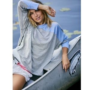 Free people movement long sleeve tee size medium gray/blue